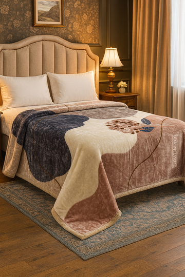 🛏️ Premium Floral Blanket Dual Sided– King Size