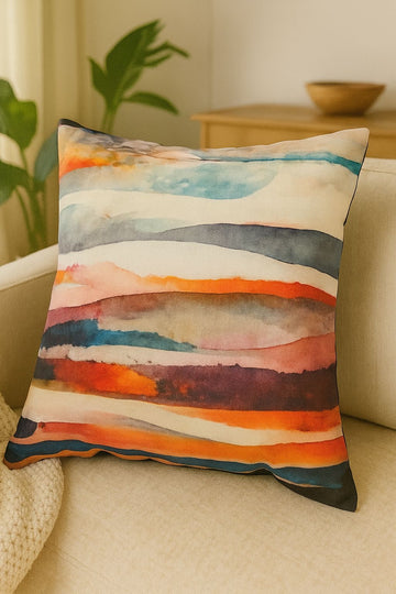 Watercolor Stripes Cushion Cover