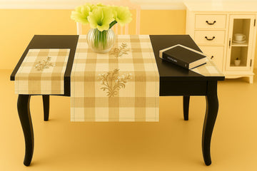 Elegant Cotton Karahi 3-Piece Table Runner Set