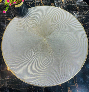 6pcs White & Golden Plastic Table Mat