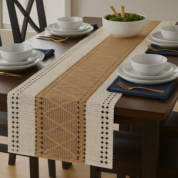 Rustic Woven Lace Table Runner – 72 Inches