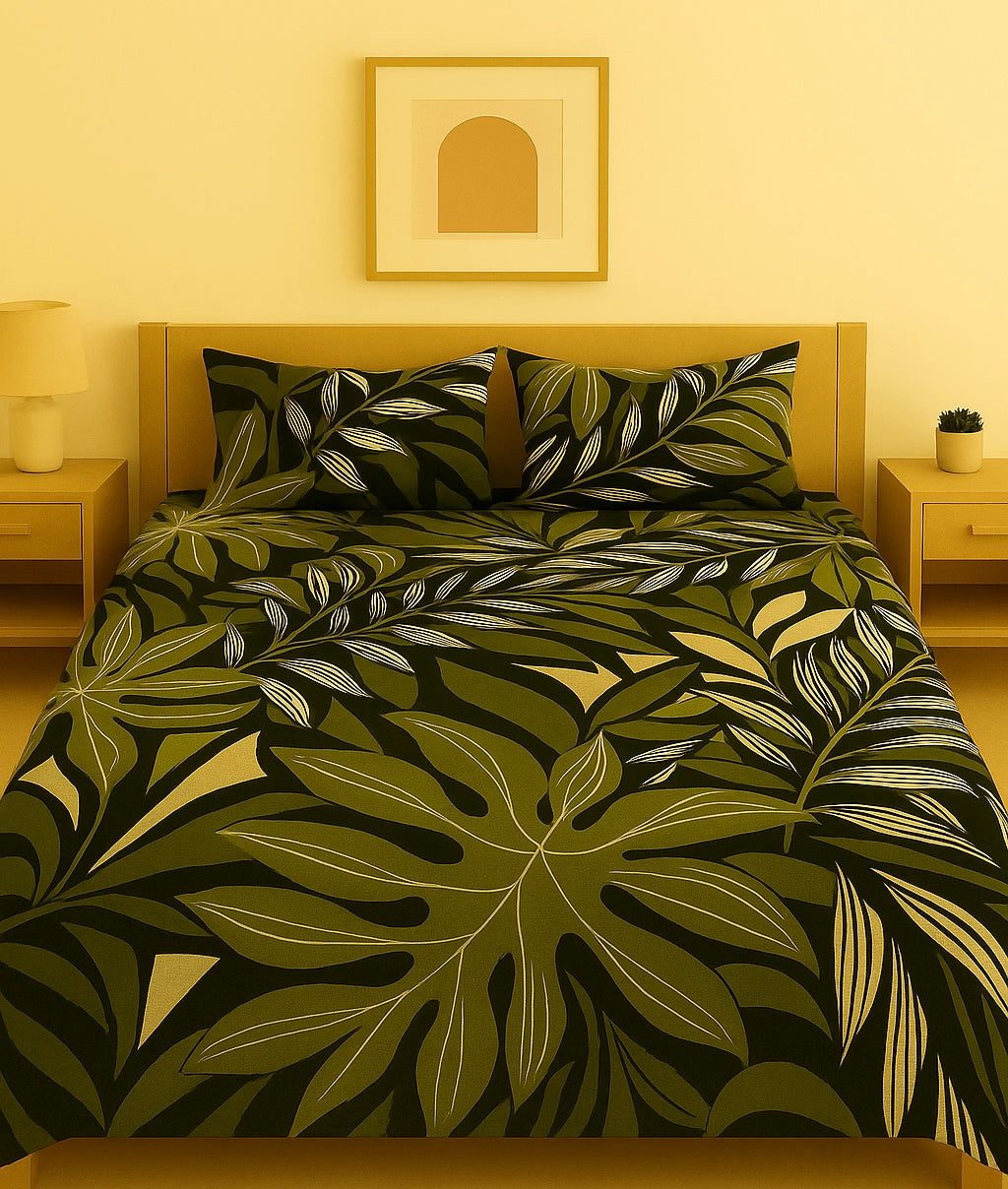 Tropical Bliss Cotton Bedsheet & Comforter Set