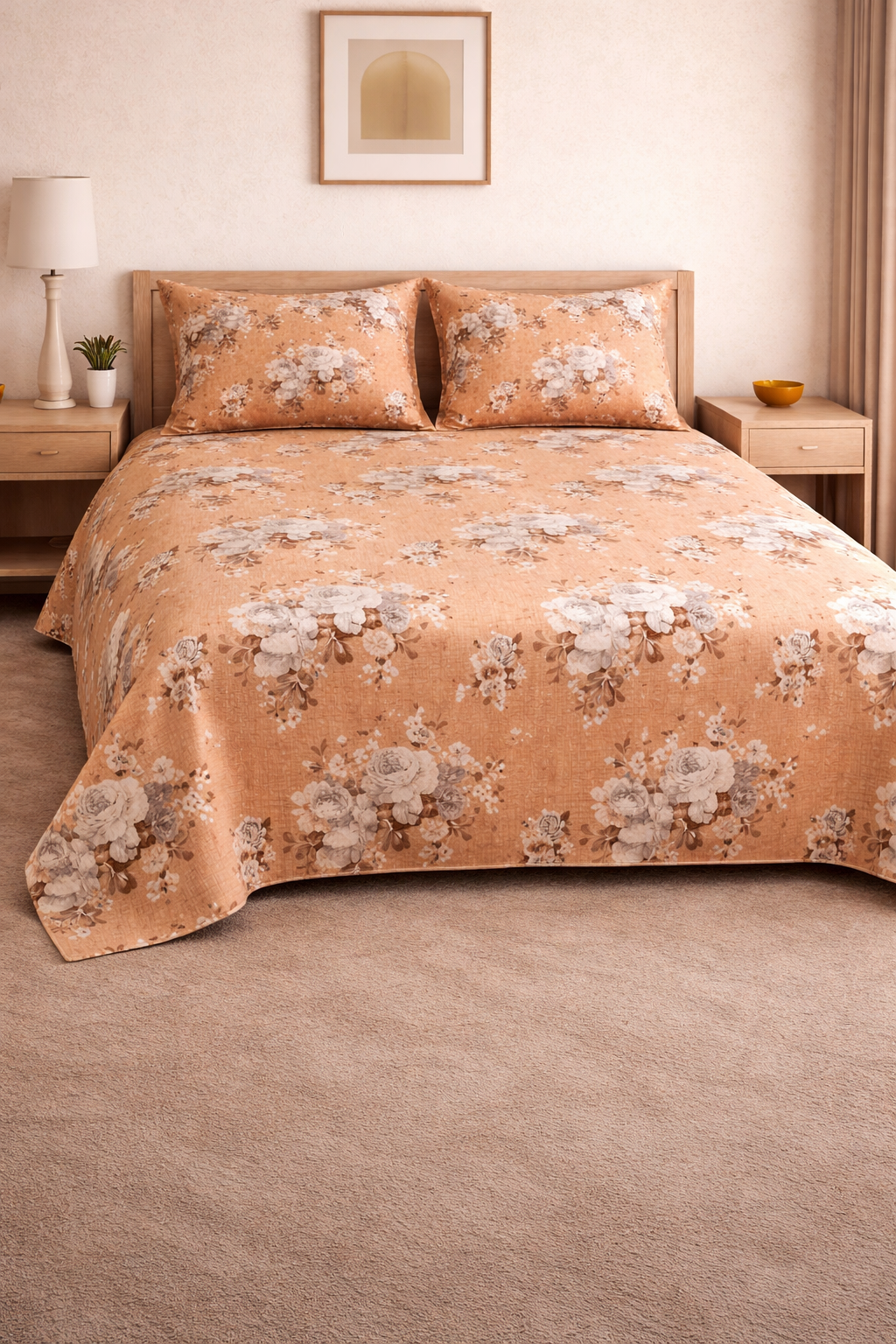 Pure Cotton Floral Bedsheet – Double Bed Size | Premium Quality | Gift Pack