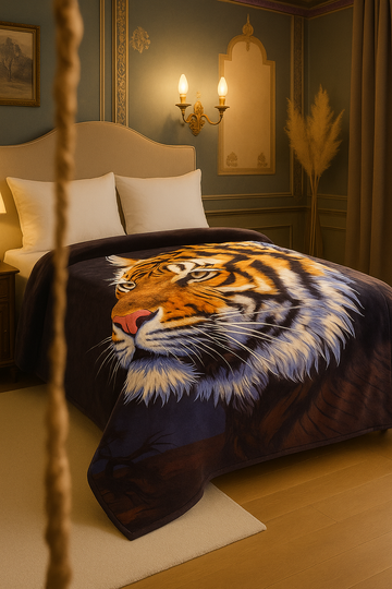 Luxury Tiger Print Blanket – King Size