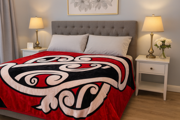 🛏️ Bold Red & Black Luxury Blanket – King Size