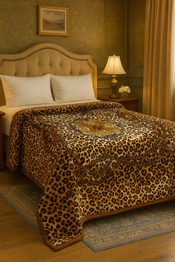 🐆 Luxury Leopard Print Blanket – King Size