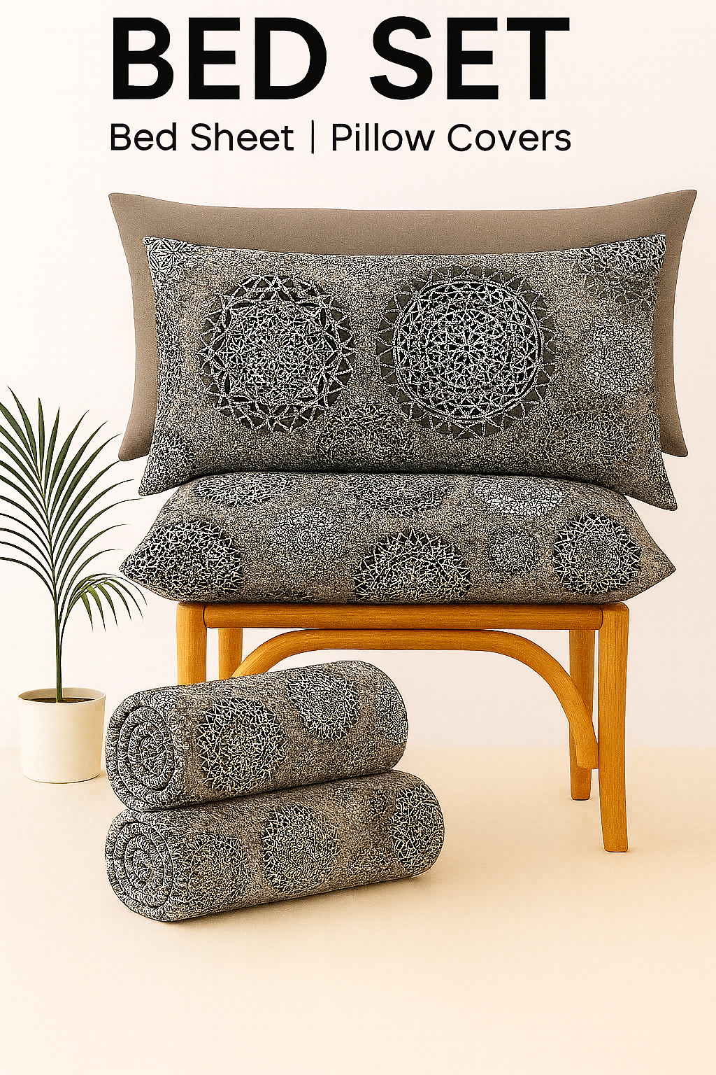 Export Quality Geometric Elegance Bed Set