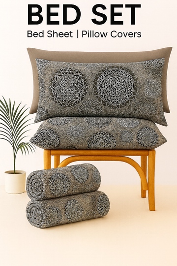 Export Quality Geometric Elegance Bed Set