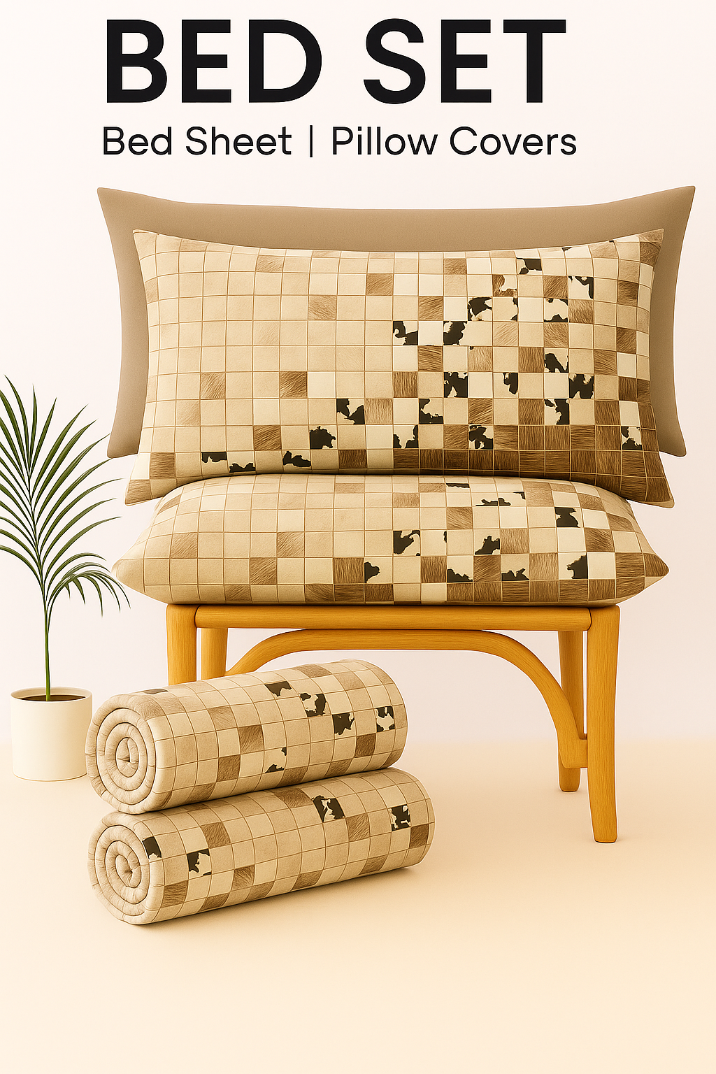 Export Quality Modern Checkered Bed Set
