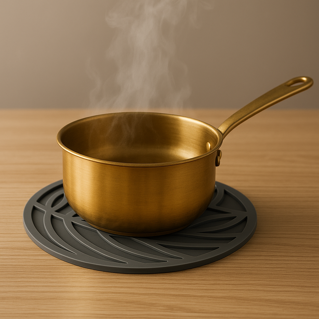 Heat-Resistant Silicone Pot Mat – 8x8 Inch Round Trivet (Anti-Slip & Durable)