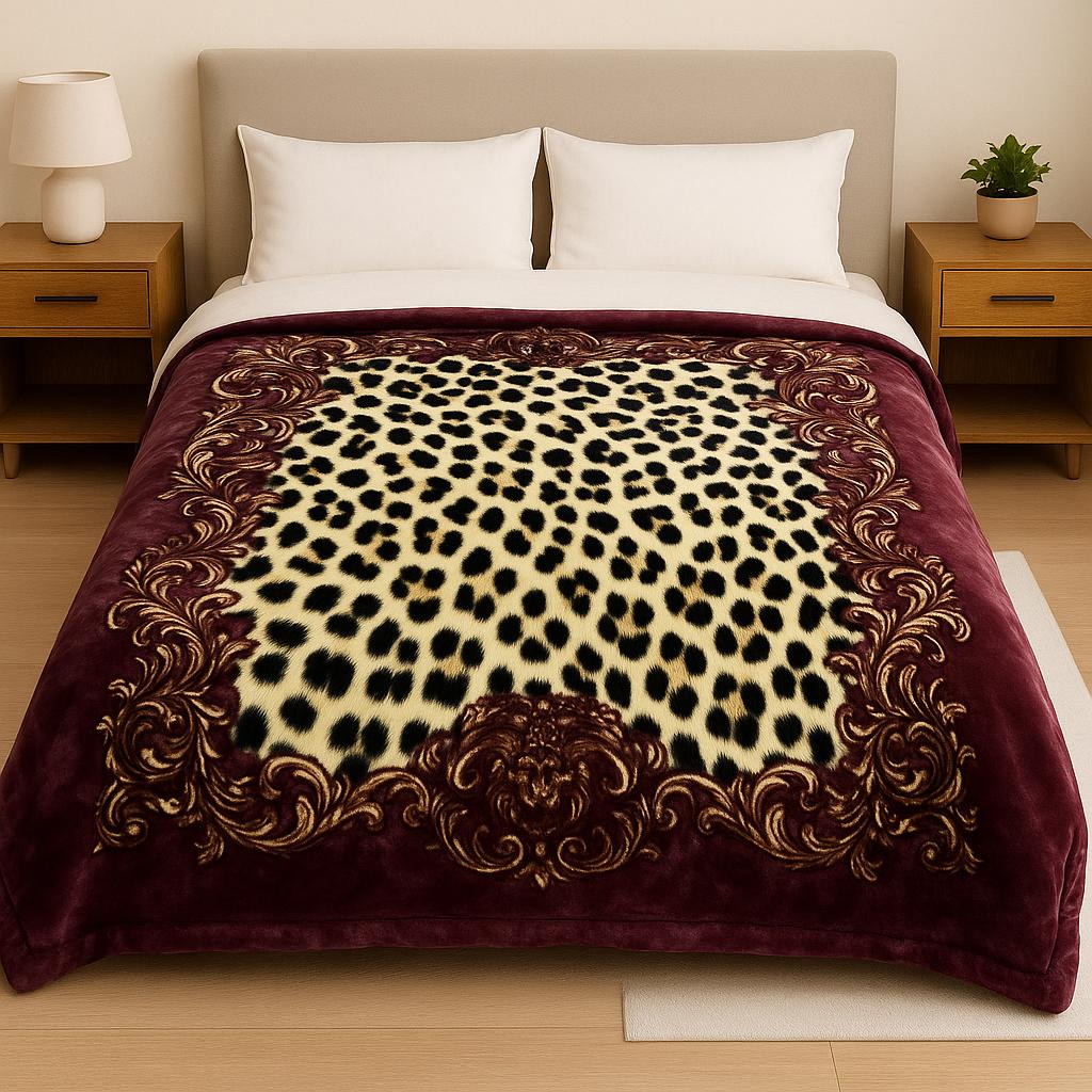 ✨ Royal Leopard Velvet  Blanket – King Size Luxury Comforter