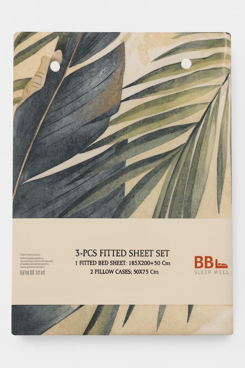 Feather Gold – Premium 3-Piece Fitted Bedsheet Set King Size