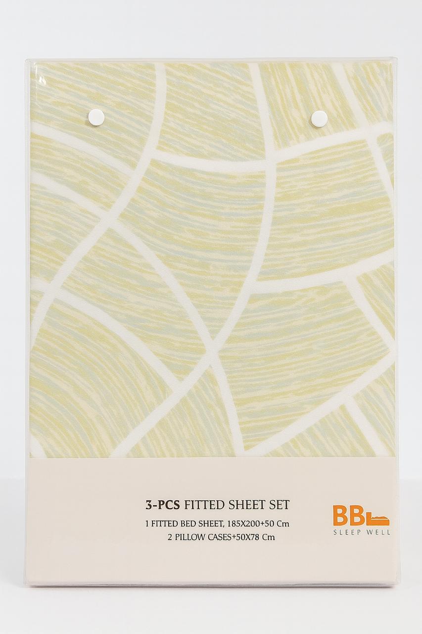 Feather Gold – Premium 3-Piece Fitted Bedsheet Set King Size