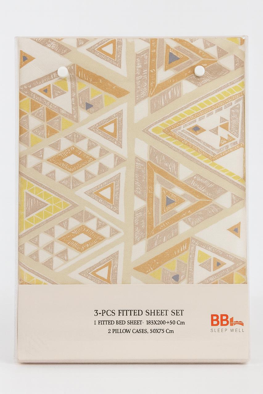 Feather Gold – Premium 3-Piece Fitted Bedsheet Set King Size