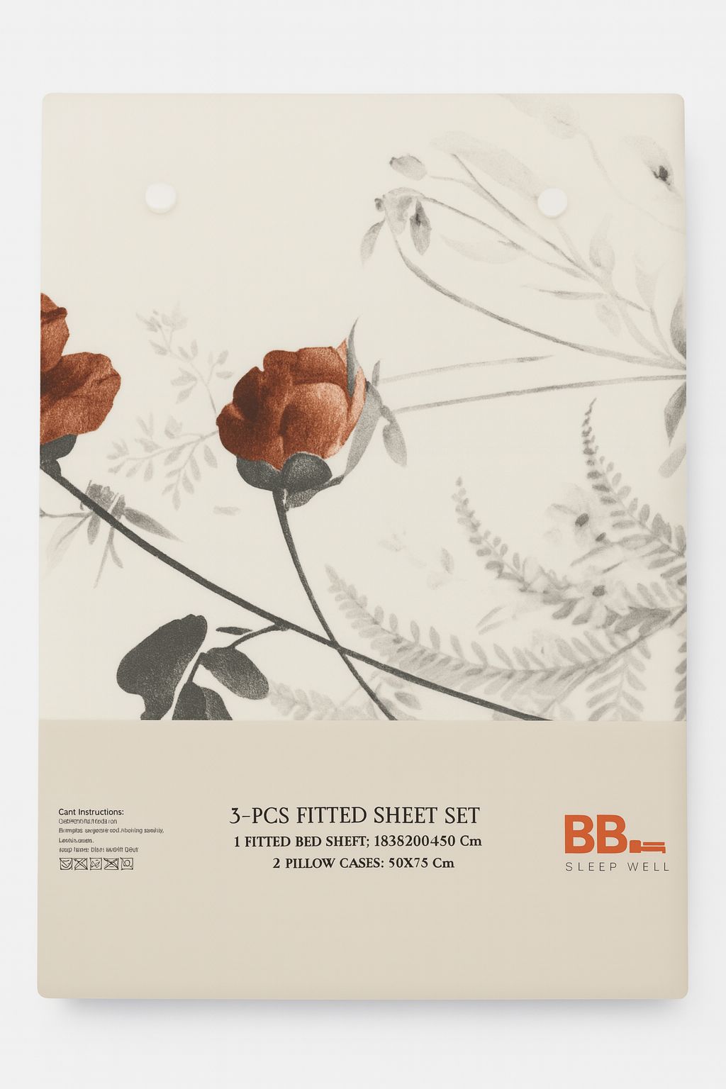 Feather Gold – Premium 3-Piece Fitted Bedsheet Set King Size