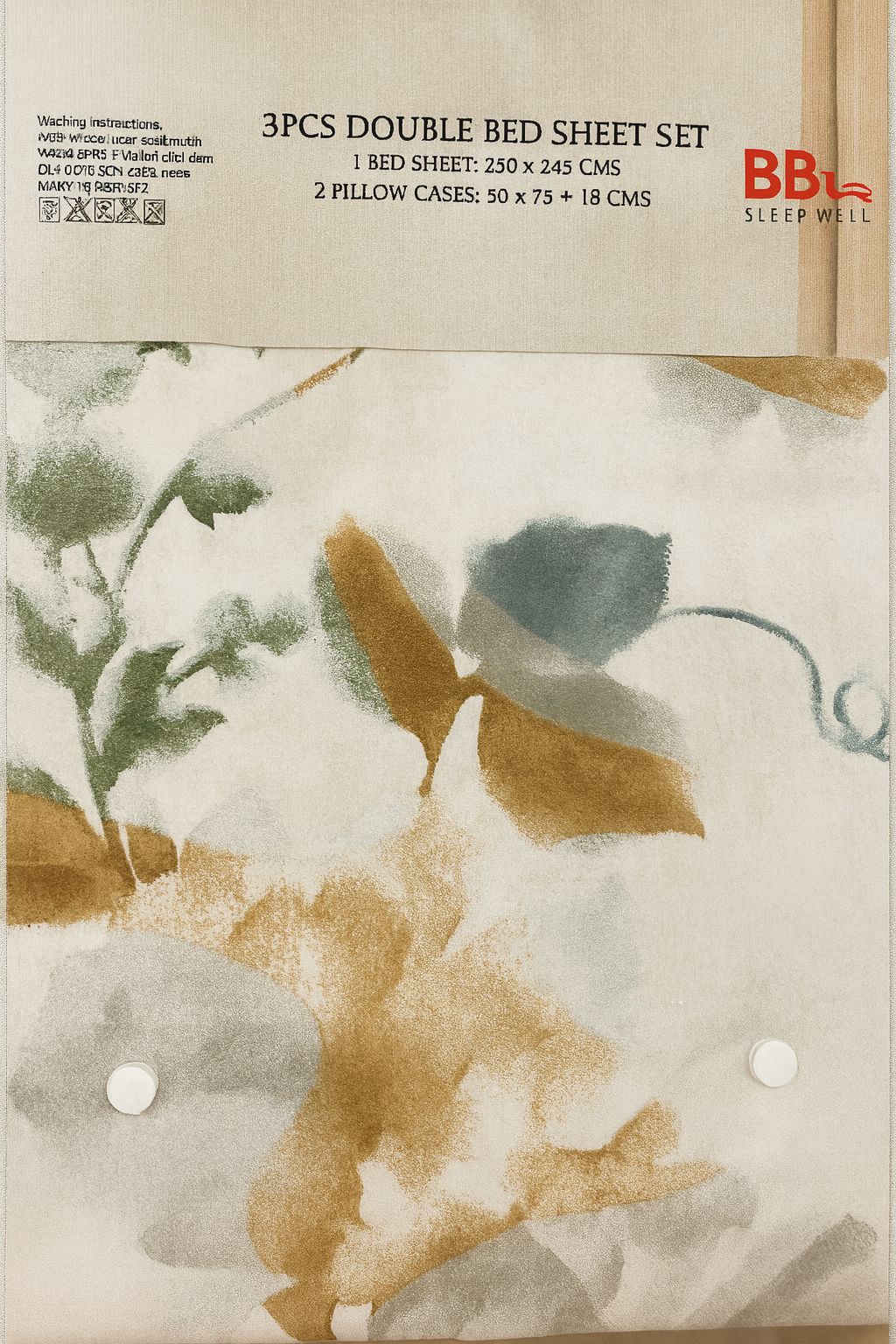 Luxury Export Quality Bed Set – Beige Floral Edition