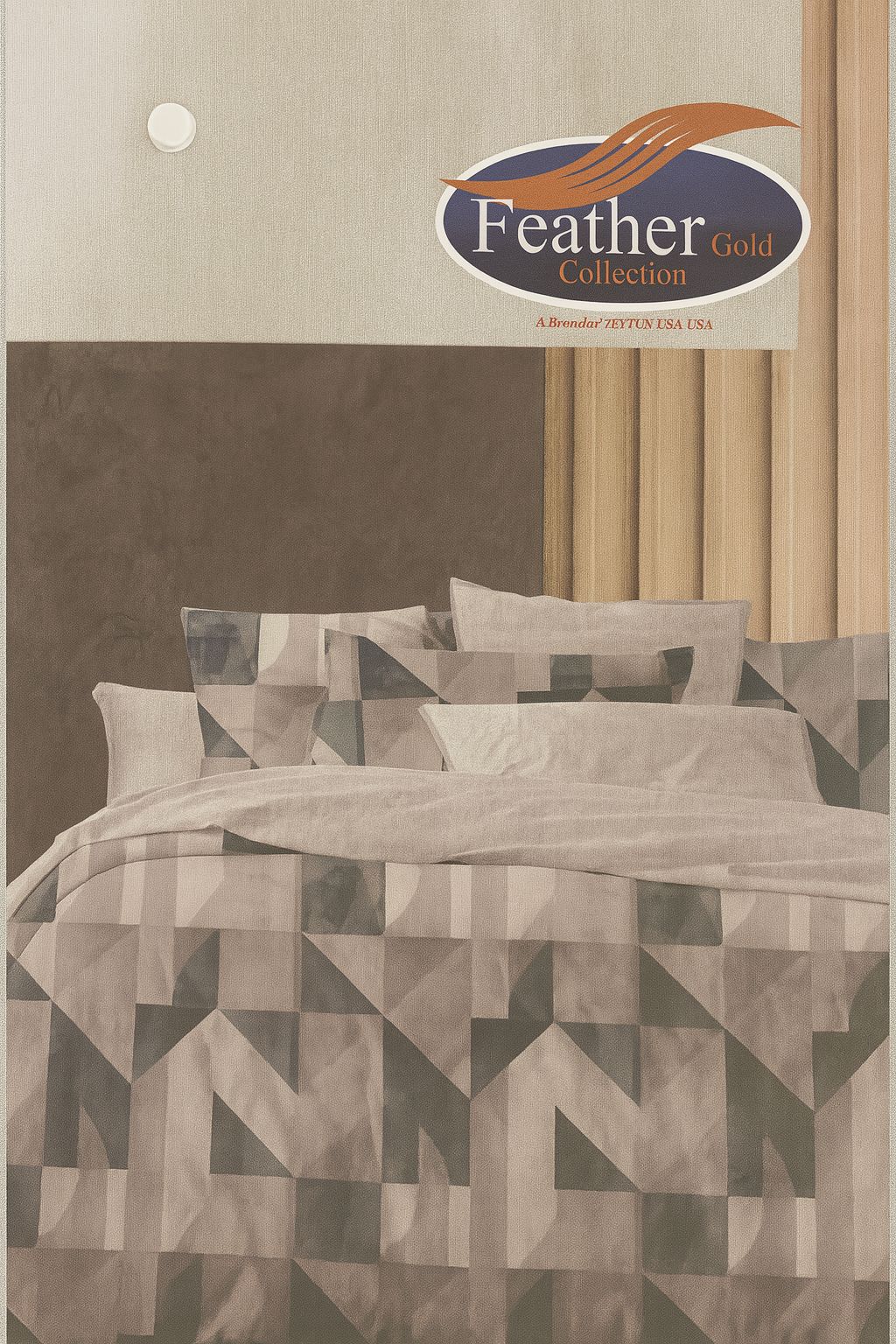 Urban Grey Black Geometric Bed Sheet