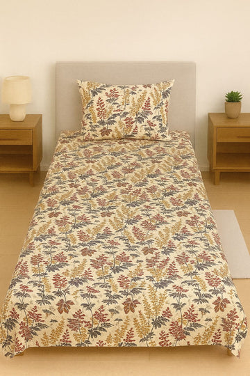 Autumn Leaves Cotton Pair of Single Bedsheets